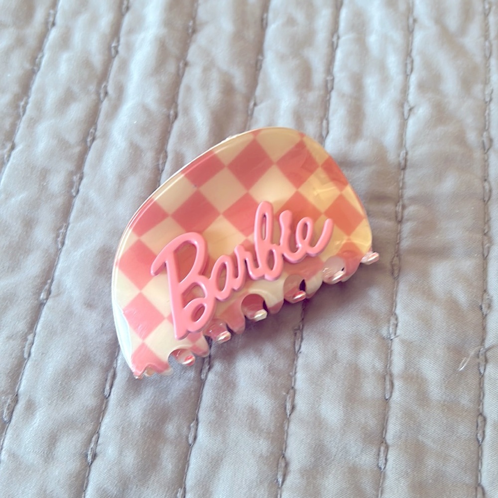 BARBIE Hair Claw Large Checkered Pink